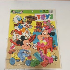 Vintage Display Babies Play Time Golden Frame Tray Puzzle Ages 3 to 7